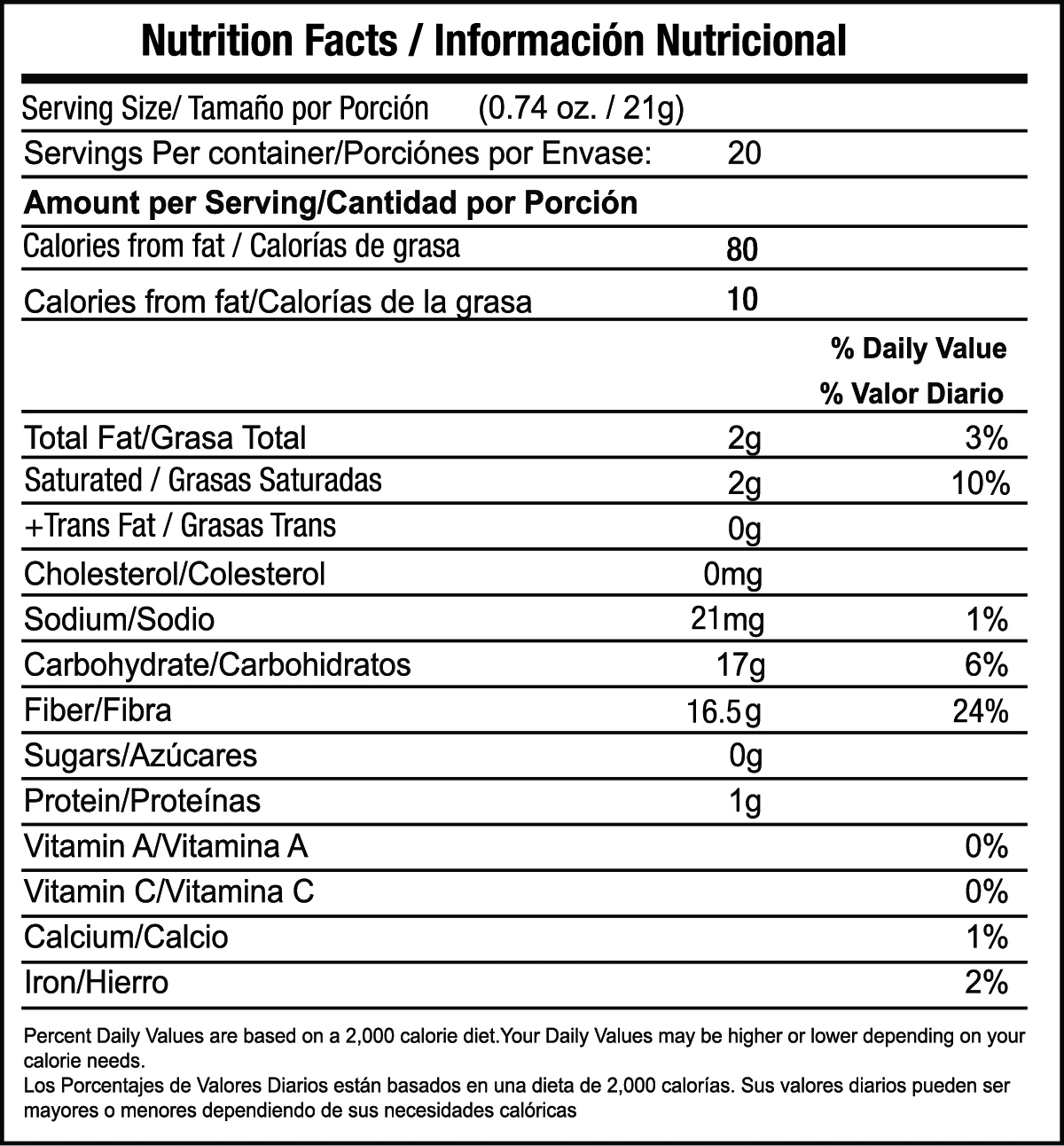 Sculpt Latte nutrition facts